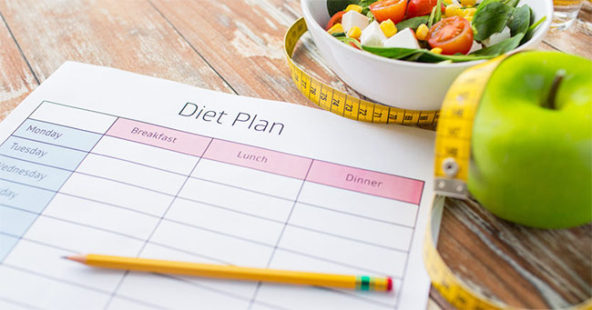 a picture of a diet plan with breakfast lunch and dinner being planned out for the week