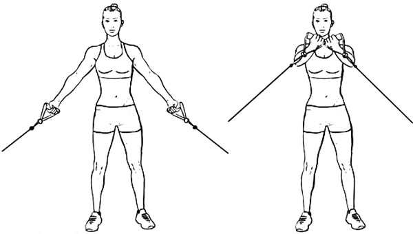 female performing low cable crossovers to help lift her boobs naturally with exercise