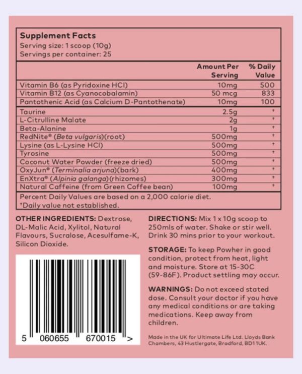 powher ingredients label