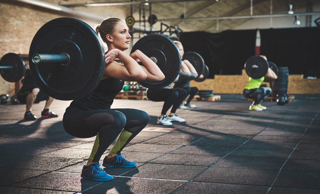 Strong woman strength training exercises
